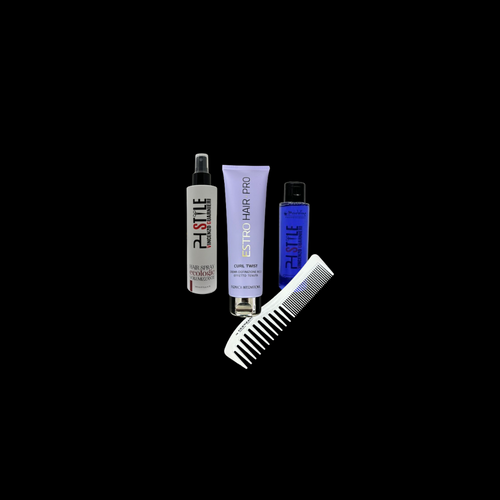 Bundle: Cera Liquida + Hair Spray volumizing + Pettine Guenzani + Estro Hair Pro Curl Twist