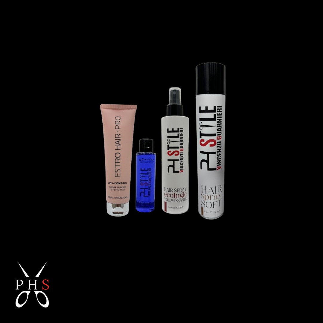 Bundle:Cera Liquida + Estro Hair Pro lisci + Hair Spray Ecologic Volumizing + Lacca PHstyle